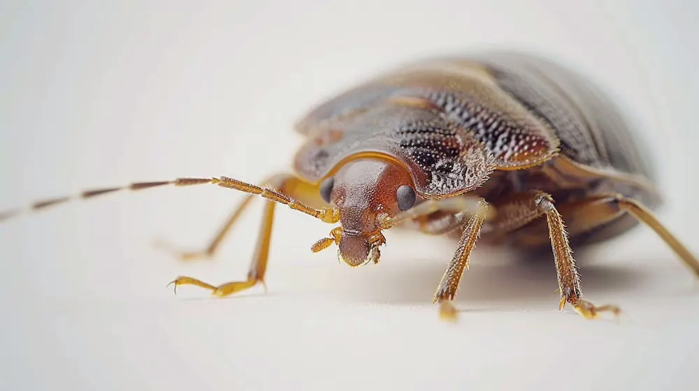 Closeup of a bed Bug on a white background