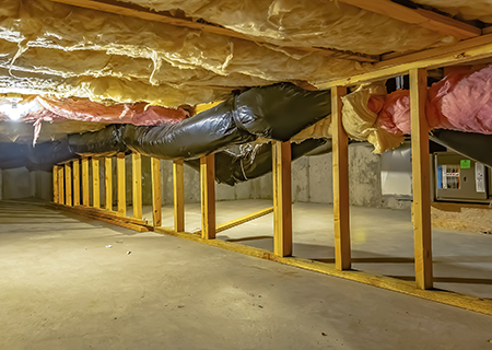 Empty crawl space